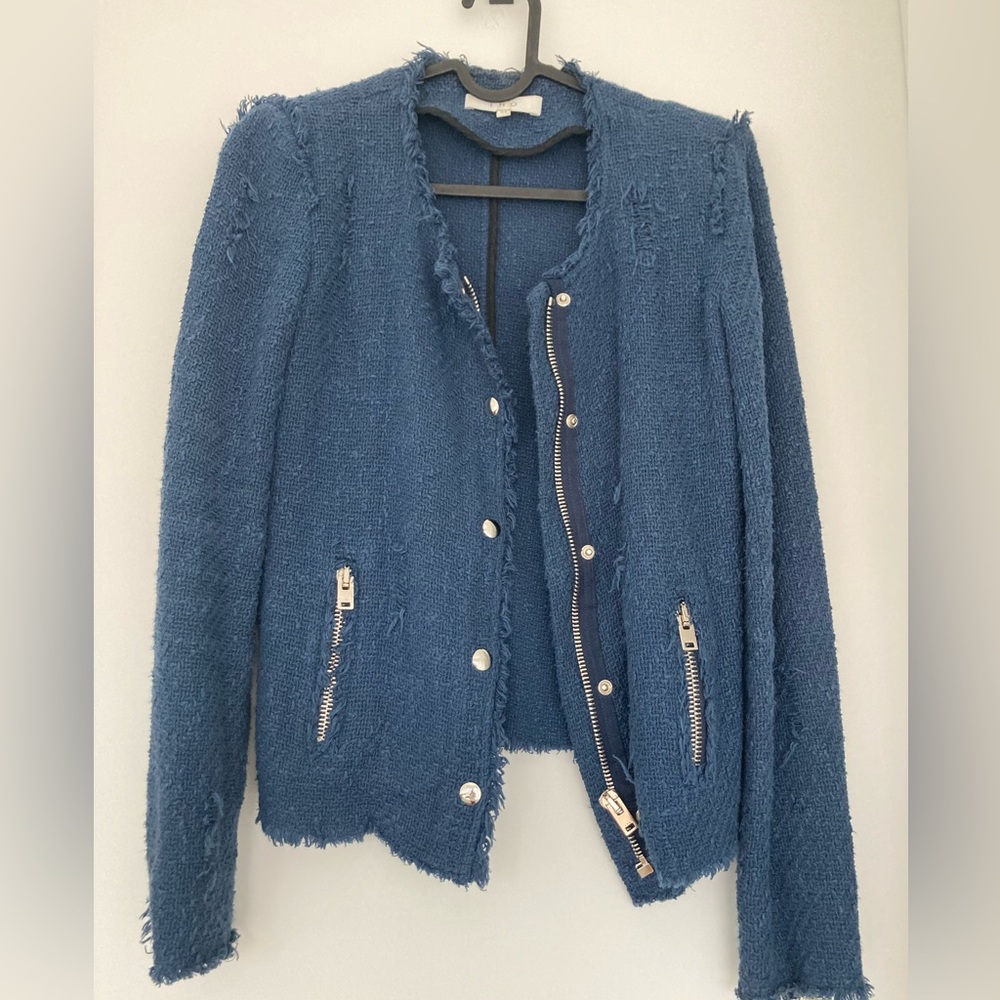 IRO blue distressed blazer